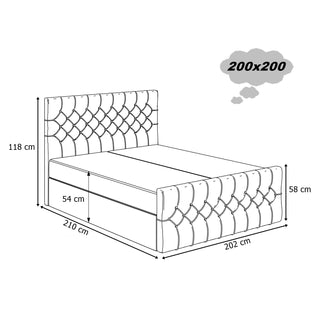 ŁÓŻKO KONTYNENTALNE KEMER 200X200 MAGIC VELVET 2206