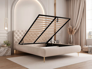 ŁÓŻKO TAPICEROWANE CÉLESTE WYSOKIE NOGI