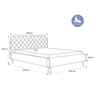 ŁÓŻKO TAPICEROWANE CÉLESTE WYSOKIE NOGI