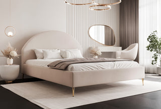 ŁÓŻKO TAPICEROWANE PAROS VIII 160X200 WYSOKIE NOGI W TKANINIE DREAM VELVET 202.02