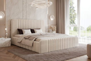 ŁÓŻKO TAPICEROWANE PAROS VII 160X200 W TKANINIE QULLE 05