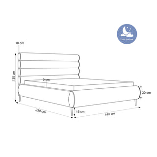 ŁÓŻKO TAPICEROWANE BOLSTRA WYSOKIE NOGI