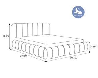 ŁÓŻKO TAPICEROWANE PAROS XI 160X200 W TKANINIE KRONOS 22 ŚLIZGI