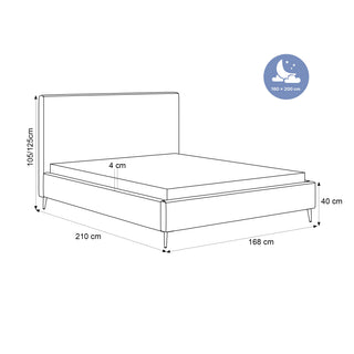 ŁÓŻKO TAPICEROWANE SUAVE WYSOKIE NOGI 160X200 TILIA 62